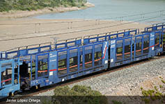 021-HE6040 - H0 - TRANSFESA/HISPANAUTO, 3-achs. Autotransportwagen Laeks, „Mega Car Carrier, Ep. VI
